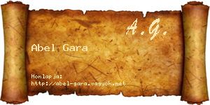Abel Gara névjegykártya